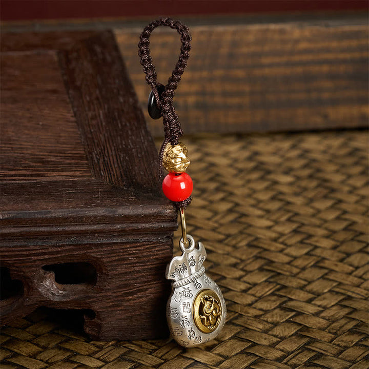 Buddha Stones Braided Chinese Zodiac Fu Character Fortune Keychains - image 18
