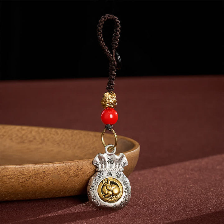 Buddha Stones Braided Chinese Zodiac Fu Character Fortune Keychains - Rabbit - image 15