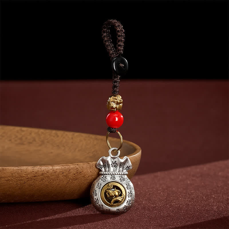Buddha Stones Braided Chinese Zodiac Fu Character Fortune Keychains - Rat - image 9