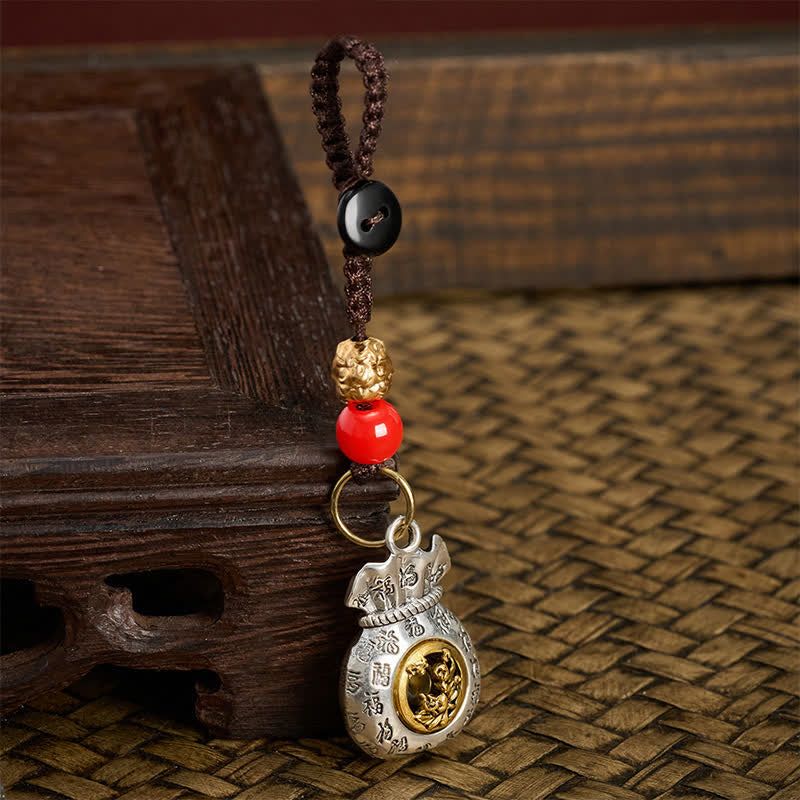Buddha Stones Braided Chinese Zodiac Fu Character Fortune Keychains - image 24