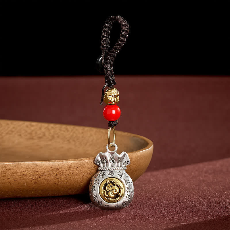 Buddha Stones Braided Chinese Zodiac Fu Character Fortune Keychains - Snake - image 17