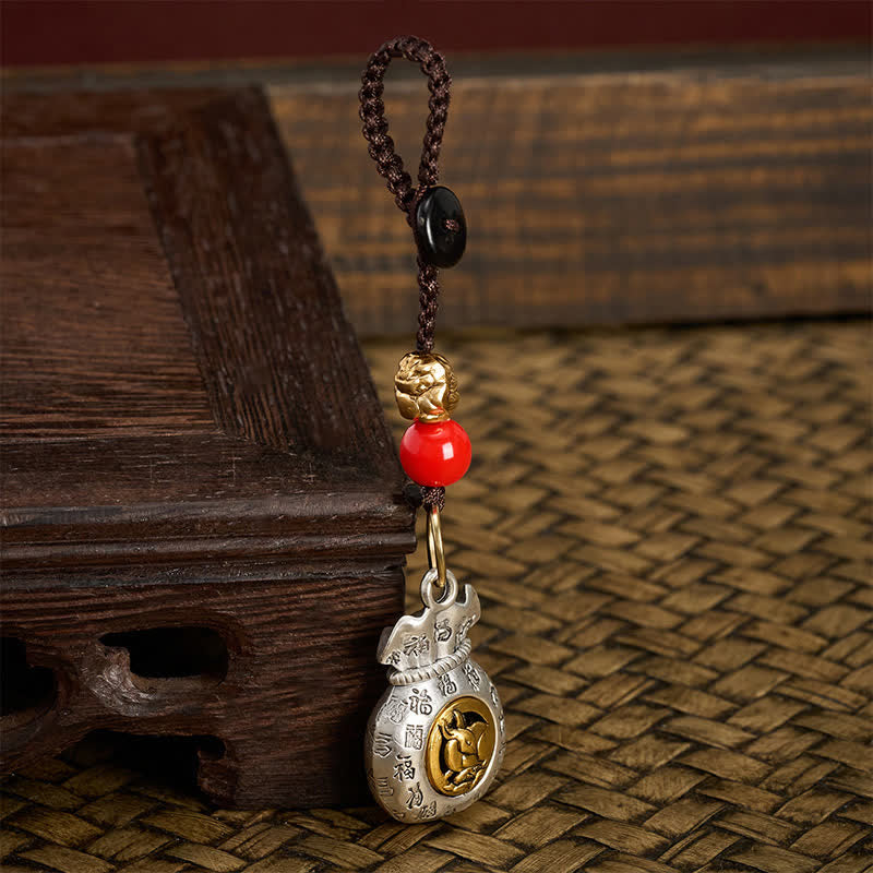Buddha Stones Braided Chinese Zodiac Fu Character Fortune Keychains - image 16
