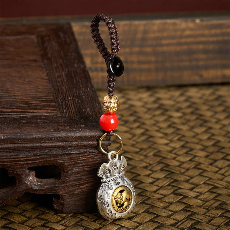 Buddha Stones Braided Chinese Zodiac Fu Character Fortune Keychains - image 30