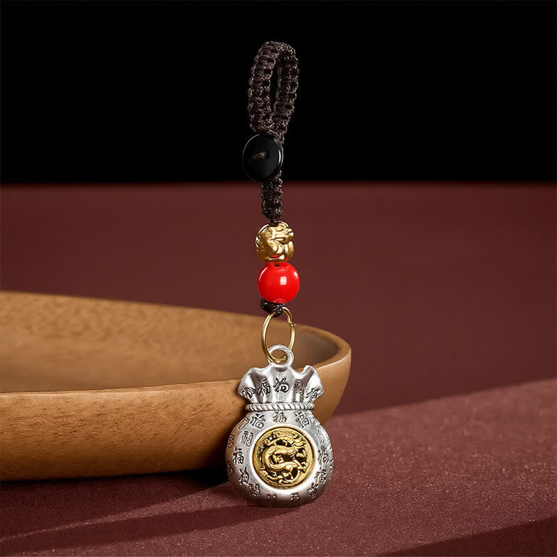 Buddha Stones Braided Chinese Zodiac Fu Character Fortune Keychains - image 1