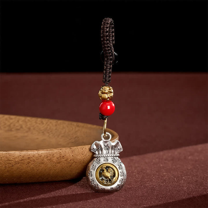 Buddha Stones Braided Chinese Zodiac Fu Character Fortune Keychains - Rooster - image 25