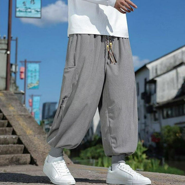 Buddha Stones Fall Winter Casual Drawstring Patch Pocket Solid Ankle Pants Men's Tapered Pants With Pocket - image 20