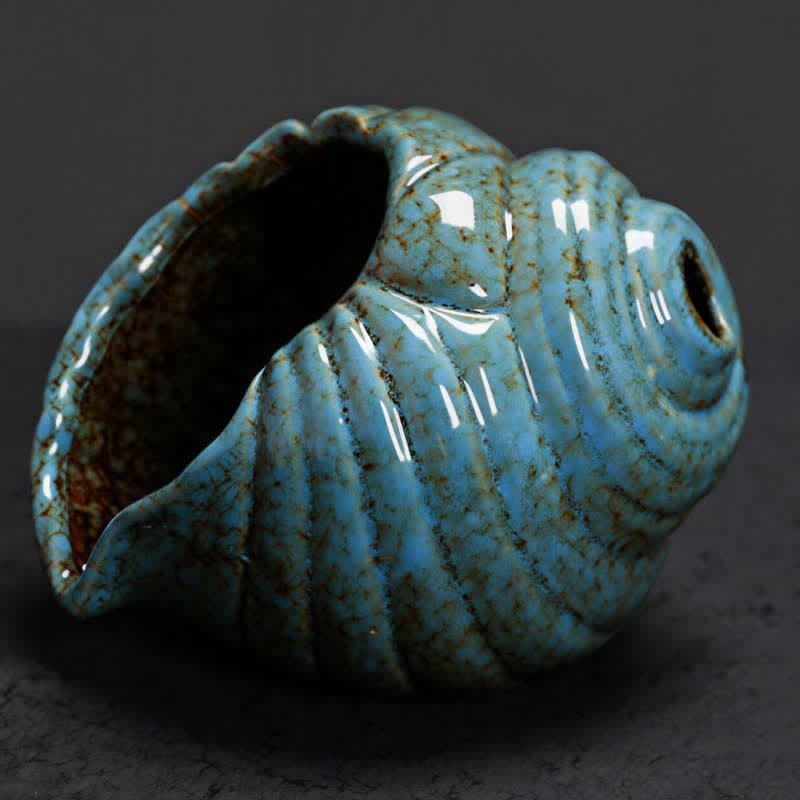 Buddha Stones Ceramic Shankha Purification Conch Shell Incense Burners - image 1