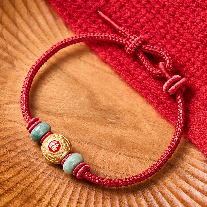 Buddha Stones Red String Fu Character Turtle Copper Luck Bracelet - image 14