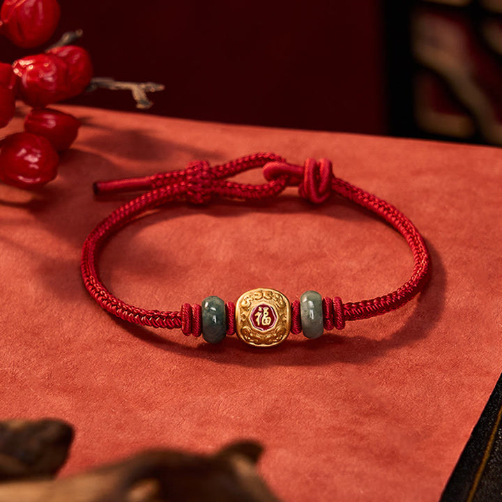 Buddha Stones Red String Fu Character Turtle Copper Luck Bracelet - image 13