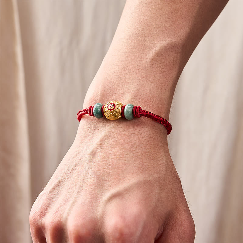 Buddha Stones Red String Fu Character Turtle Copper Luck Bracelet - image 15