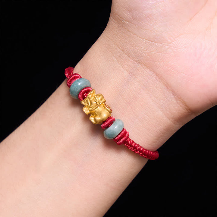 Buddha Stones Alloy Pi Xiu Chinese Coin Red String Wealth Bracelet - image 13