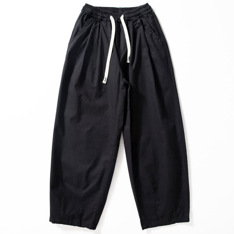 Buddha Stones Spring Fall Classic Drawstring Solid Ankle Men's Straight Leg Pants With Pockets - Black - US/UK/AU42，EU52 (3XL) - image 1