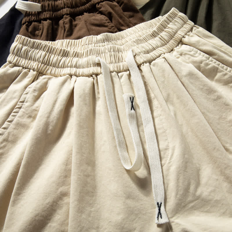Buddha Stones Spring Fall Classic Drawstring Solid Ankle Men's Straight Leg Pants With Pockets - image 5