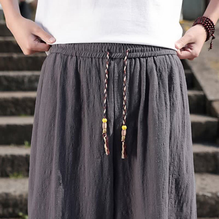 Buddha Stones Spring Fall Retro Casual Solid Long Pants Men's Straight Leg Pants With Pockets - image 8