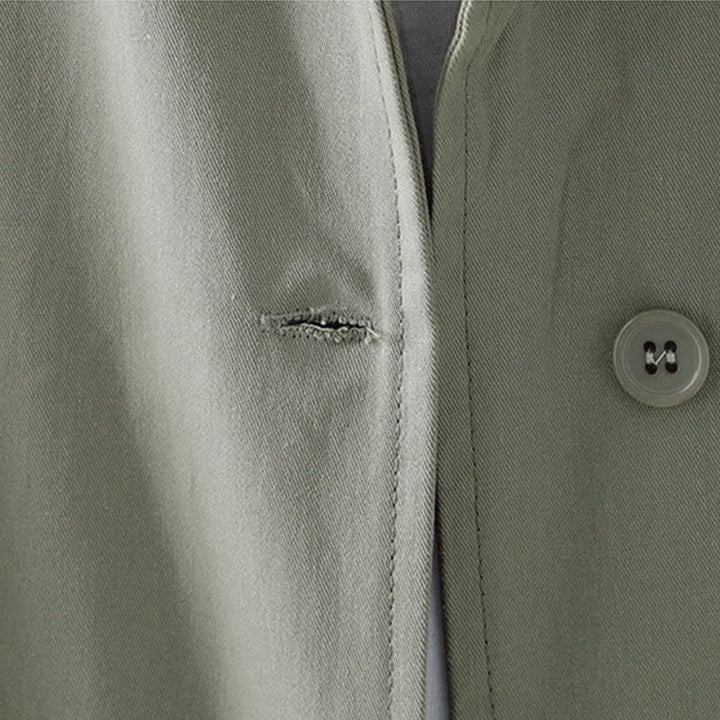 Buddha Stones Spring Fall Casual Minimalist Button-Up Solid Thin Women's Jacket With Pocket - image 7