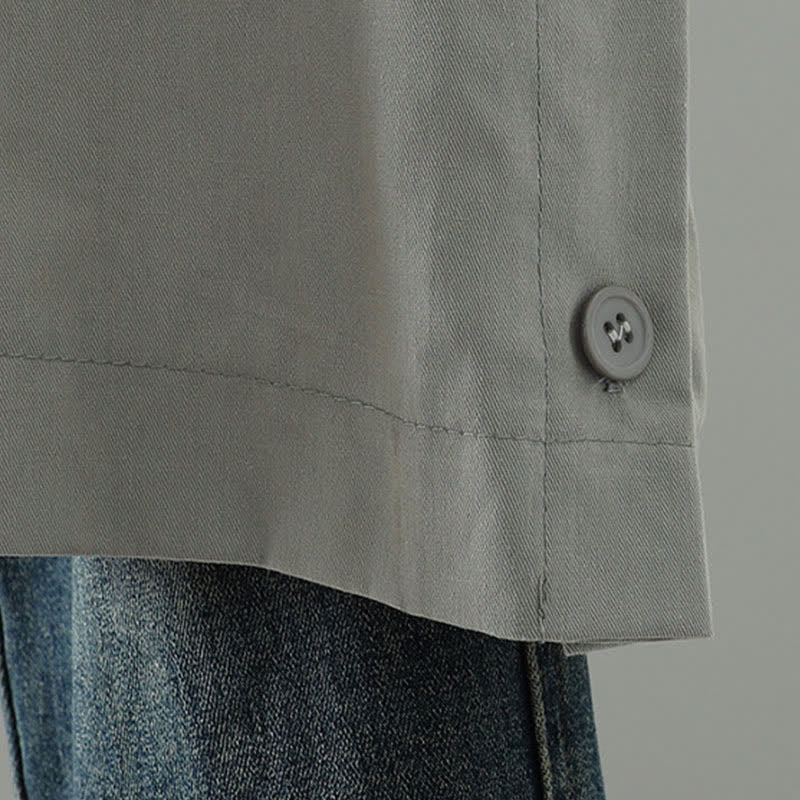 Buddha Stones Spring Fall Casual Minimalist Button-Up Solid Thin Women's Jacket With Pocket - image 9