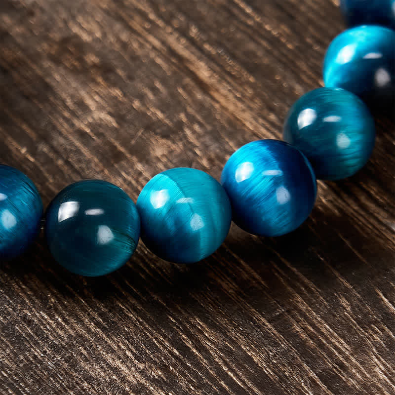 Buddha Stones Blue Tiger Eye Beads Pi Xiu Wealth Courage Bracelet - image 10