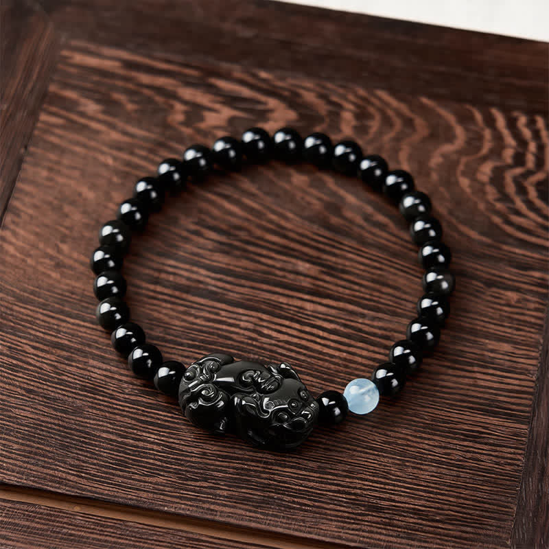 Buddha Stones Rainbow Obsidian Pi Xiu Bracelet for Wealth and Positive Transformation - image 2