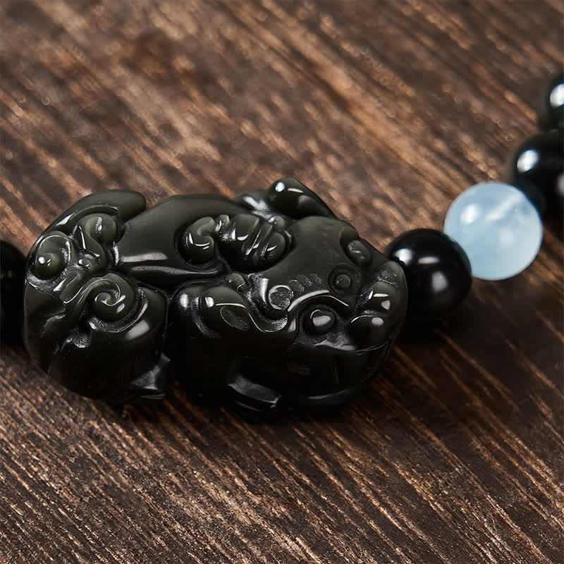 Buddha Stones Rainbow Obsidian Pi Xiu Bracelet for Wealth and Positive Transformation - image 4