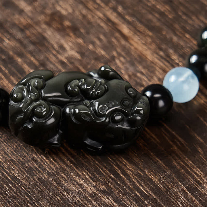 Buddha Stones Rainbow Obsidian Pi Xiu Bracelet for Wealth and Positive Transformation - image 4