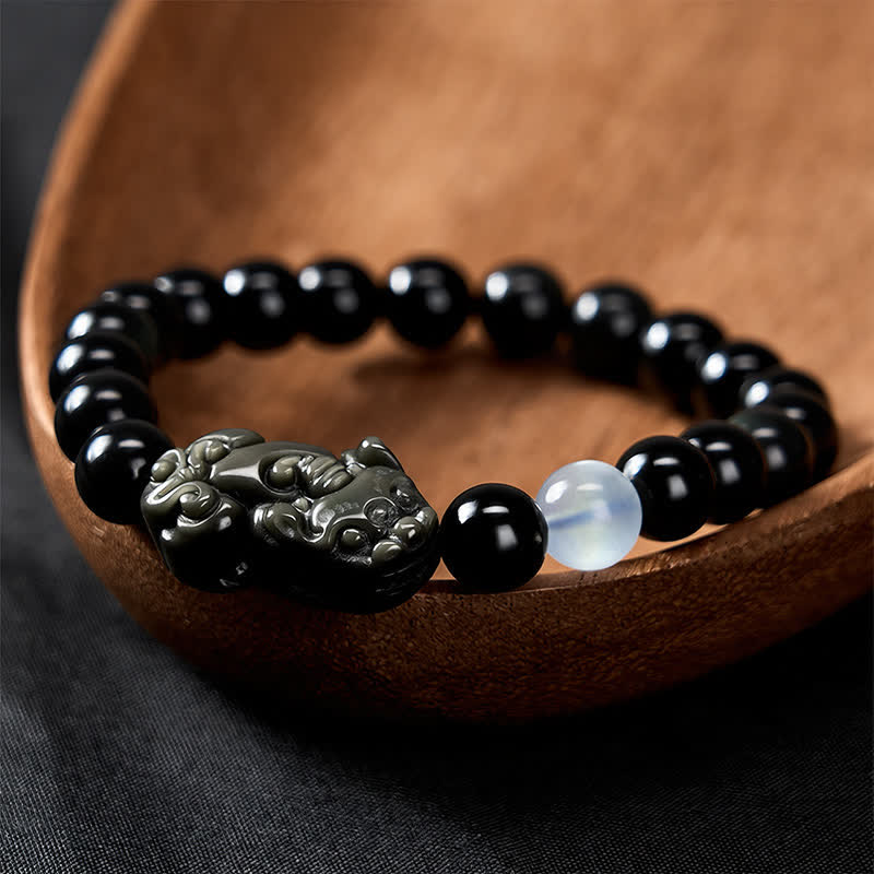 Buddha Stones Rainbow Obsidian Pi Xiu Bracelet for Wealth and Positive Transformation - image 12