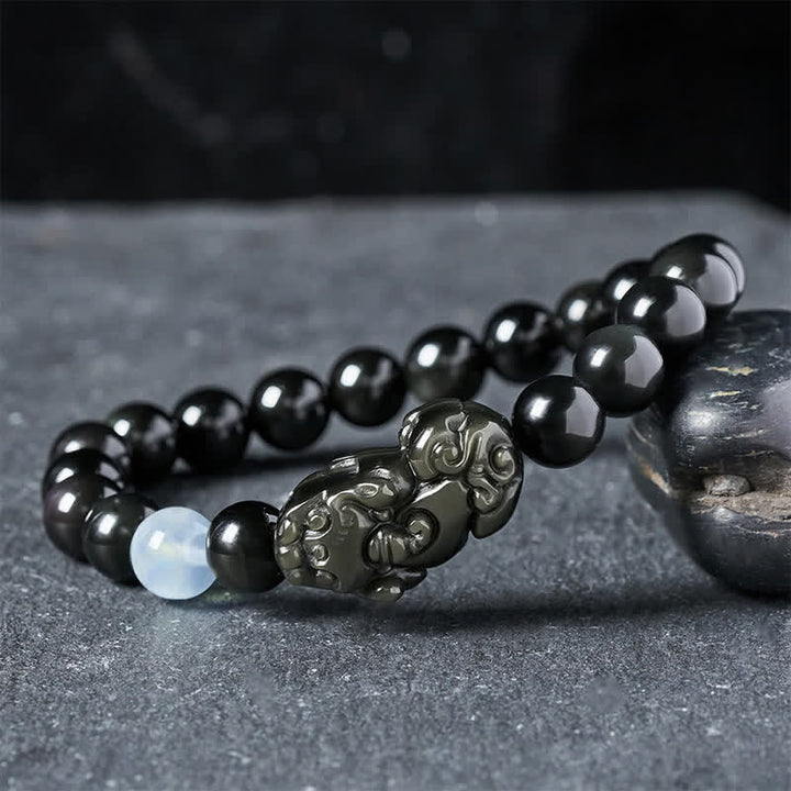 Buddha Stones Rainbow Obsidian Pi Xiu Bracelet for Wealth and Positive Transformation - Pi Xiu 8mm (Wrist Circumference: 5.9-6.3 in/15–16 cm) - image 11