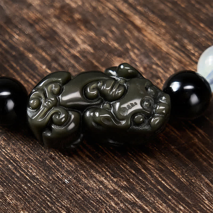 Buddha Stones Rainbow Obsidian Pi Xiu Bracelet for Wealth and Positive Transformation - image 15
