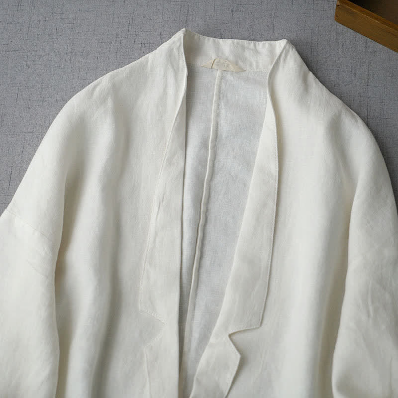 Buddha Stones Spring Fall Casual Minimalist Solid Women's Jacket With Pockets - image 1