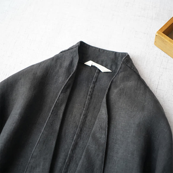 Buddha Stones Spring Fall Casual Minimalist Solid Women's Jacket With Pockets - image 10