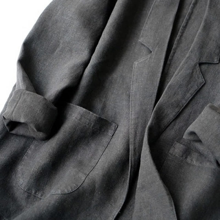 Buddha Stones Spring Fall Casual Minimalist Solid Women's Jacket With Pockets - image 11