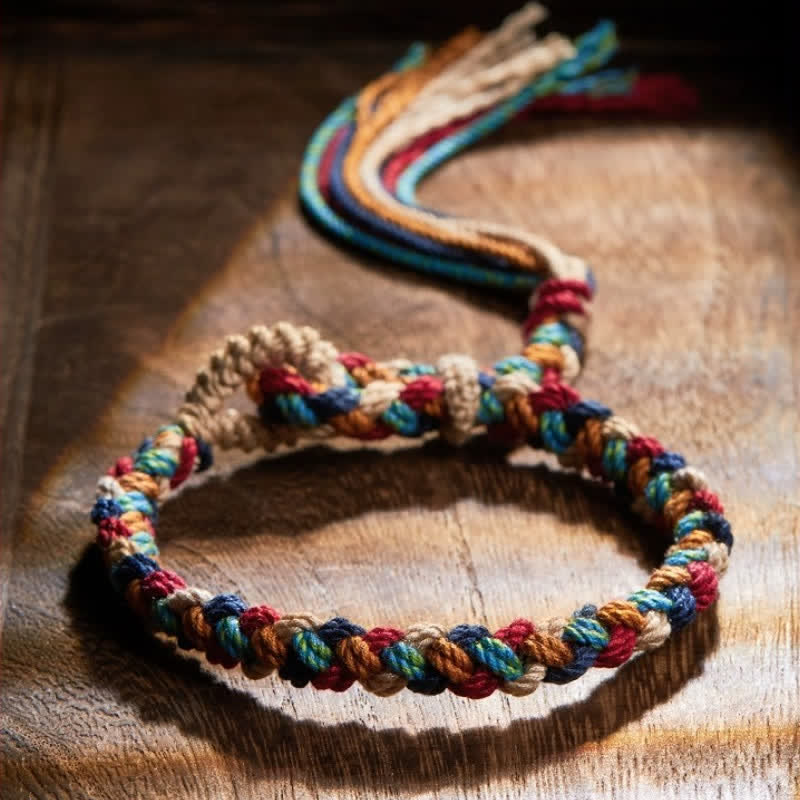 Buddha Stones Hand-Woven Multicolor Tibetan Luck Rope Bracelet - image 2