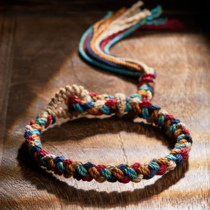 Buddha Stones Hand-Woven Multicolor Tibetan Luck Rope Bracelet - image 2