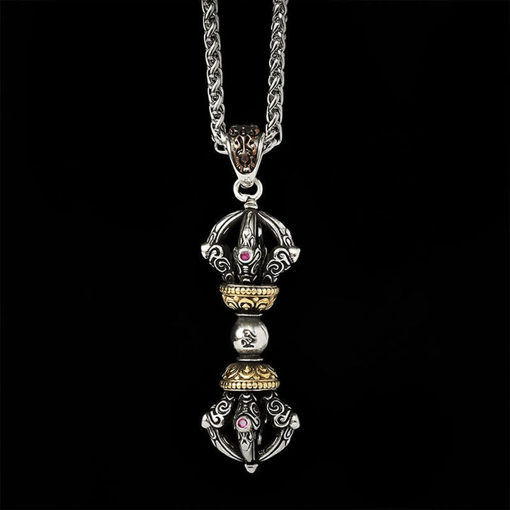 Buddha Stones Tibetan Copper Vajra Design Pendant Necklace for Grounding and Spiritual Power - image 7