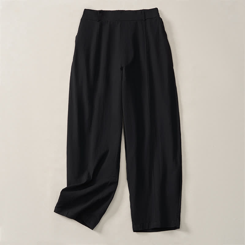 Buddha Stones Spring Summer Casual Basic Solid Ankle Pants Women's Straight Leg Pants With Pockets - image 11