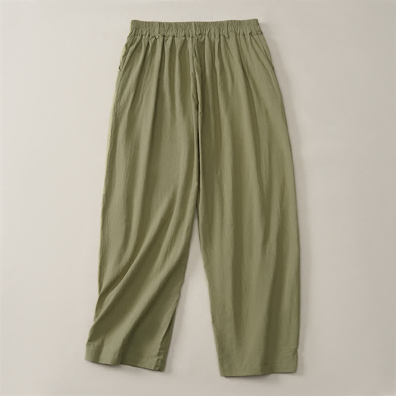 Buddha Stones Spring Summer Casual Basic Solid Ankle Pants Women's Straight Leg Pants With Pockets - image 26