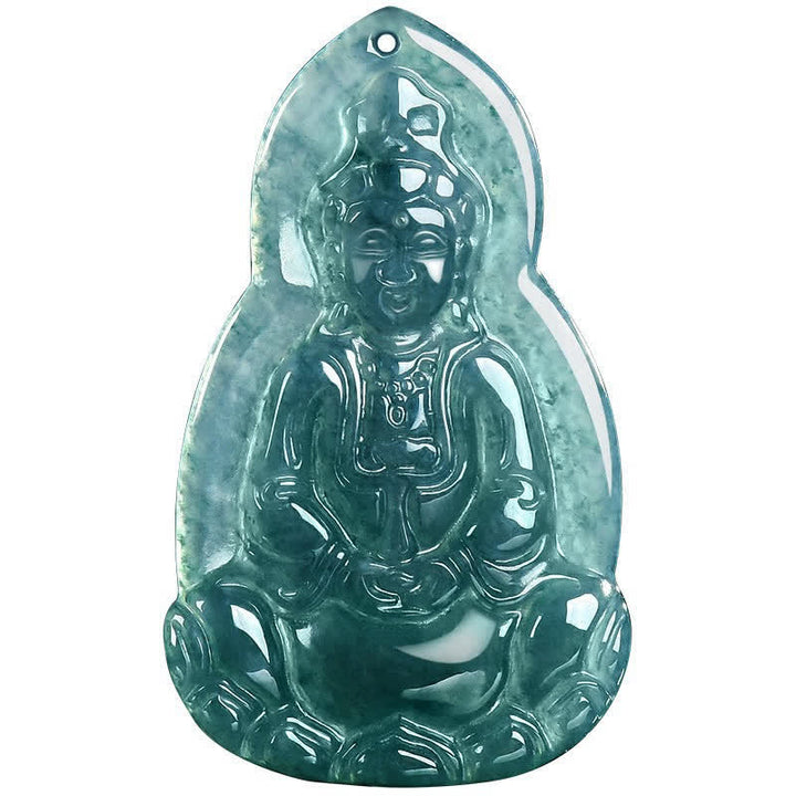 Buddha Stones Jade Avalokitesvara Carved Luck and Compassion Pendant Necklace - image 11