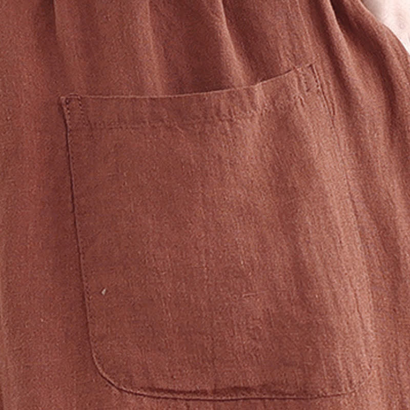 Buddha Stones Spring Summer Casual Minimalist Drawstring Solid Cropped Pants Women's Tapered Pants With Pocket - image 9