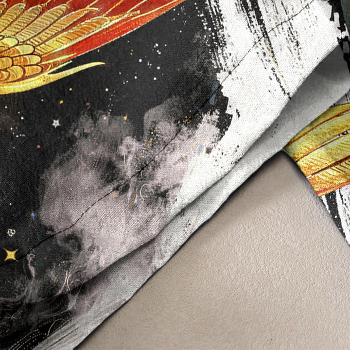 Buddha Stones Pure Cotton Elegant Phoenix Cloud Pattern Women's Elastic Waist Pants With Pockets - image 2