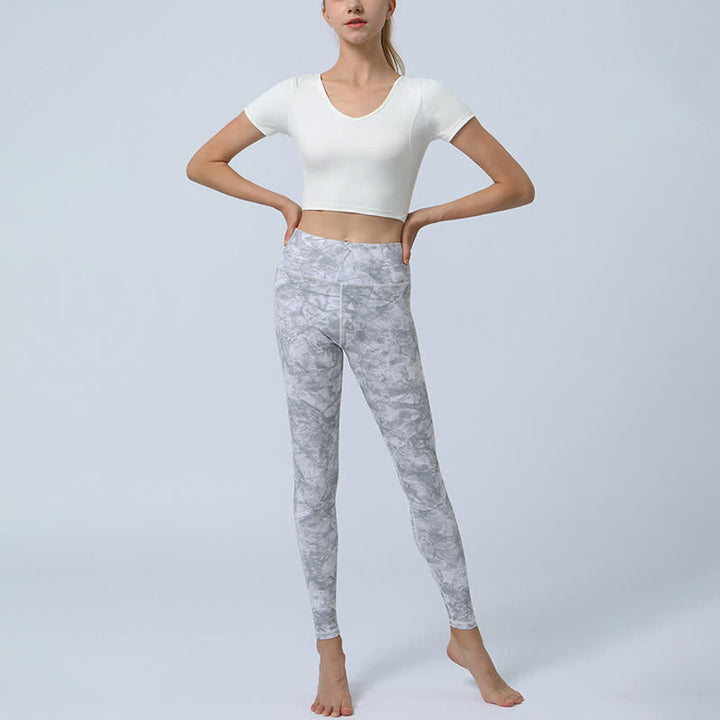 Buddha Stones Flowers Leaves Print Sports Fitness Yoga High Waist Leggings Women's Yoga Pants - image 14