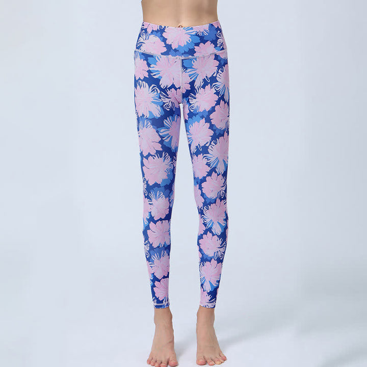 Buddha Stones Flowers Leaves Print Sports Fitness Yoga High Waist Leggings Women's Yoga Pants - image 9