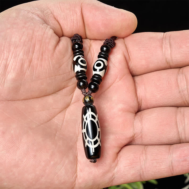 Buddha Stones Tibetan Black Onyx Tortoise Shell Design Protection Blessings String Necklace Pendant - image 3
