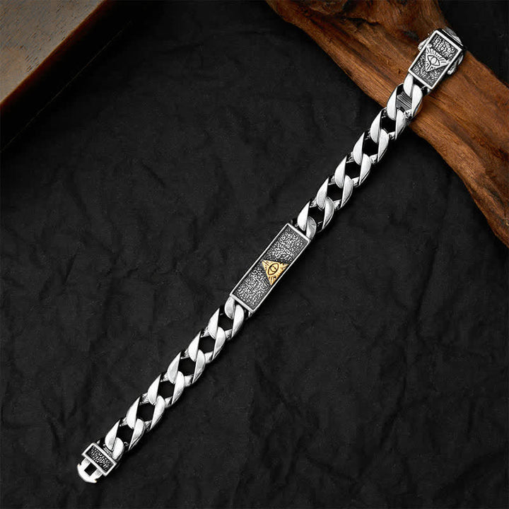 Buddha Stones Egyptian Inspired Copper Eye of Horus Engraved Chain Bracelet - image 3