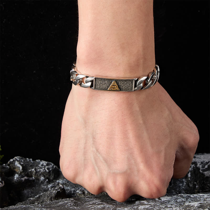 Buddha Stones Egyptian Inspired Copper Eye of Horus Engraved Chain Bracelet - image 5