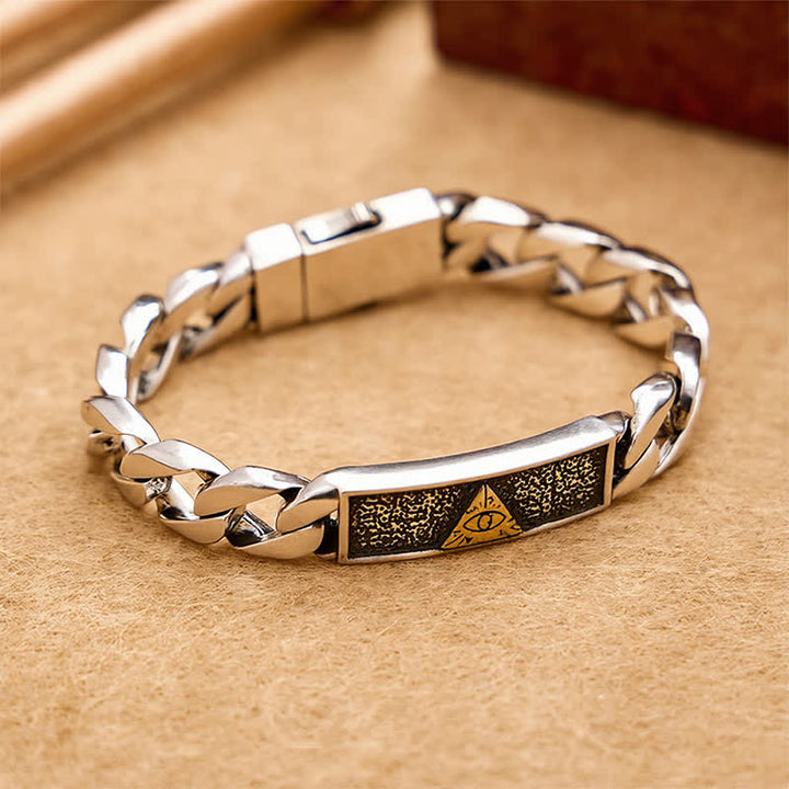 Buddha Stones Egyptian Inspired Copper Eye of Horus Engraved Chain Bracelet - image 2