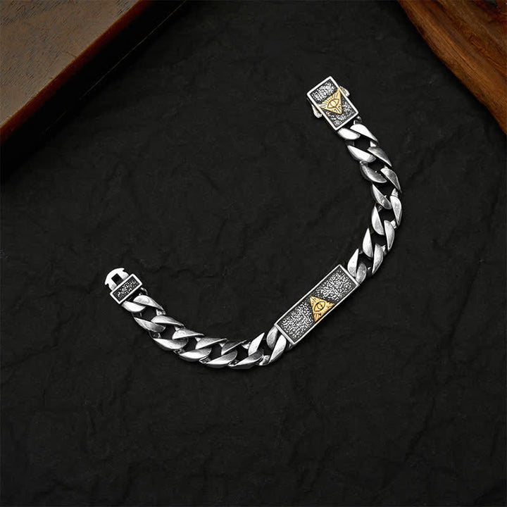 Buddha Stones Egyptian Inspired Copper Eye of Horus Engraved Chain Bracelet - image 4