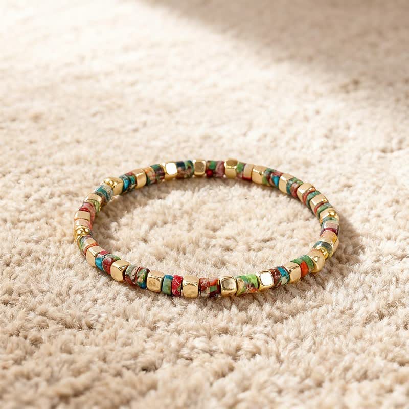 Buddha Stones Blue Spot Jasper Green Aventurine Natural Barrel-Shaped Beads Strength Bracelet - image 11