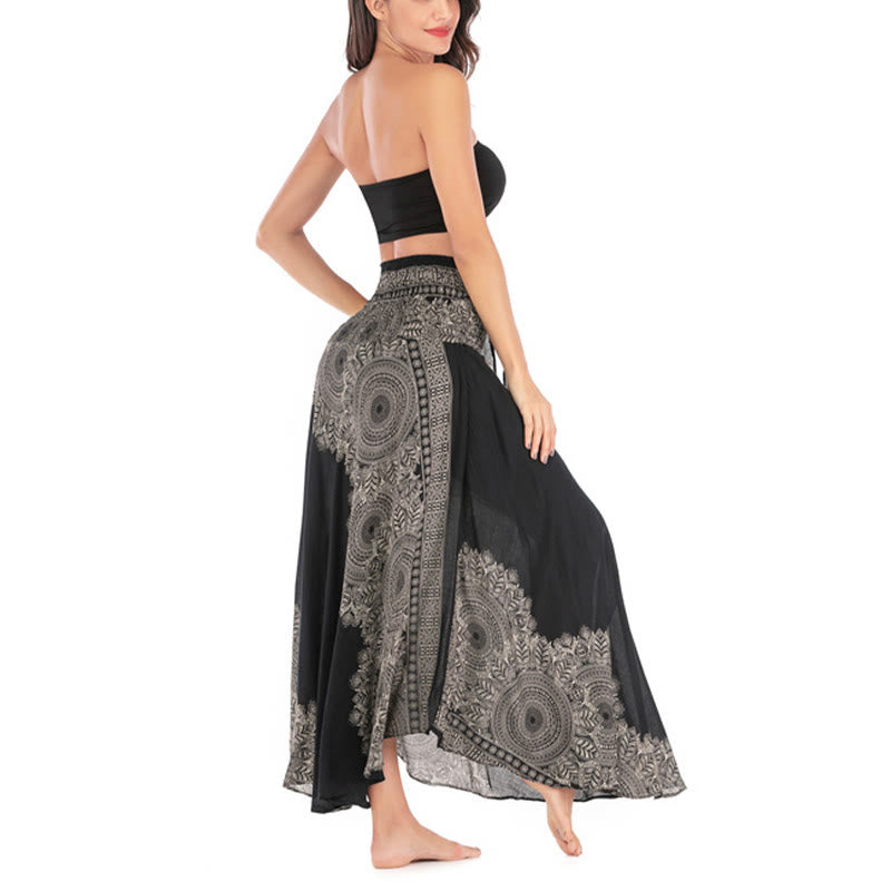 Buddha Stones Two Style Wear Boho Mandala Flower Beach Skirt Dress - image 16