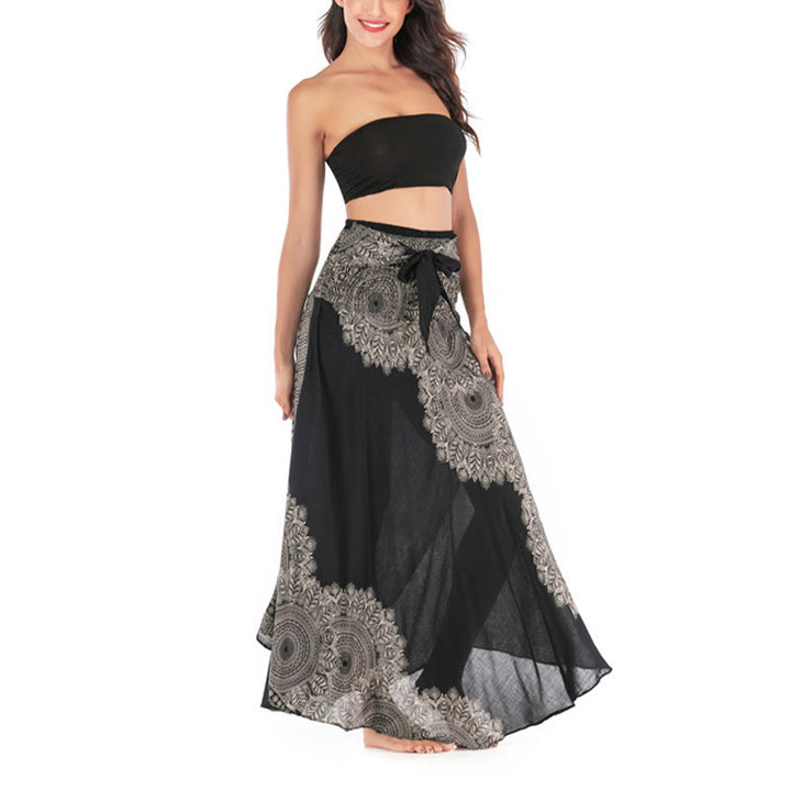 Buddha Stones Two Style Wear Boho Mandala Flower Beach Skirt Dress - image 15