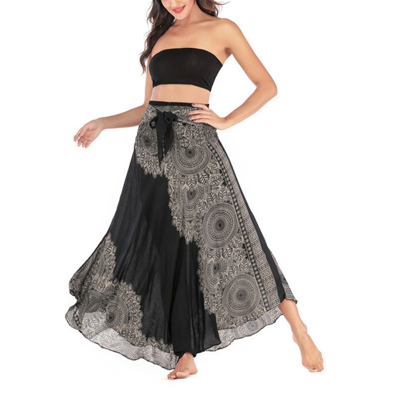 Buddha Stones Two Style Wear Boho Mandala Flower Beach Skirt Dress - image 11