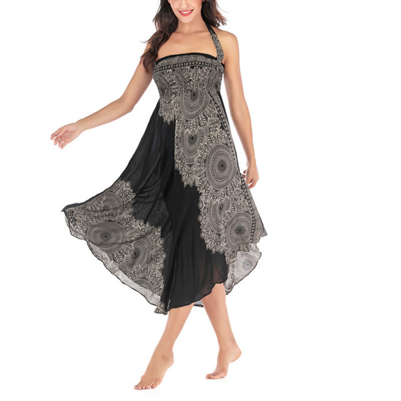 Buddha Stones Two Style Wear Boho Mandala Flower Beach Skirt Dress - image 19